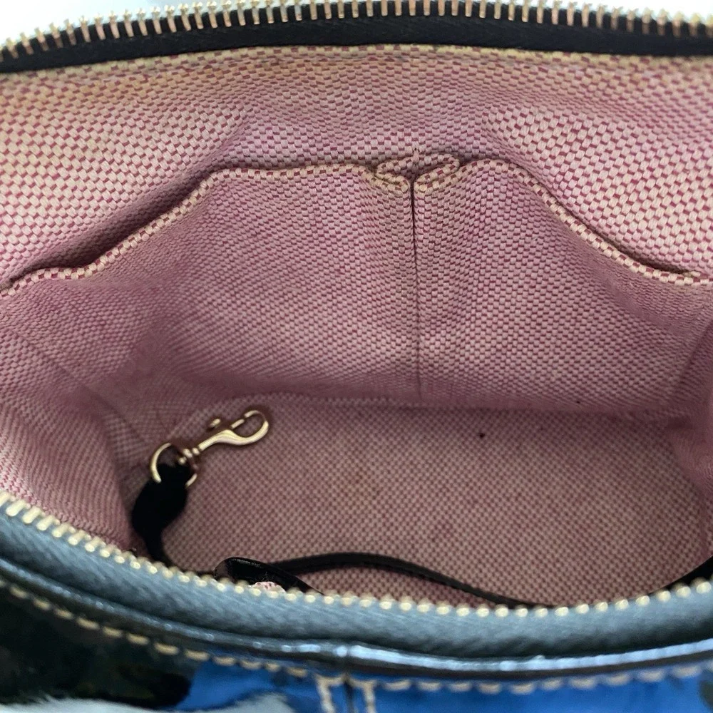 Vintage Dooney & Bourke Patent Leather Hobo Bag Women's Black Purse Y2K 90s